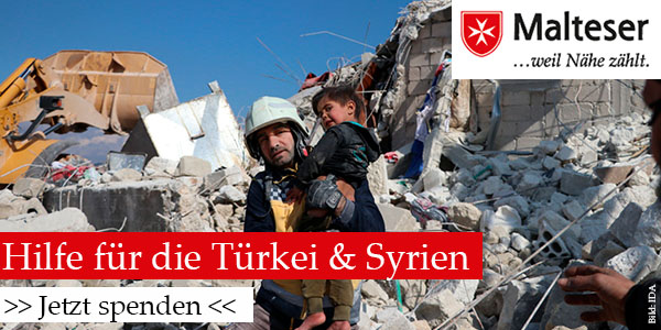 Spendenportal Erbebenhilfe Türkei und Syrien der Malteser.